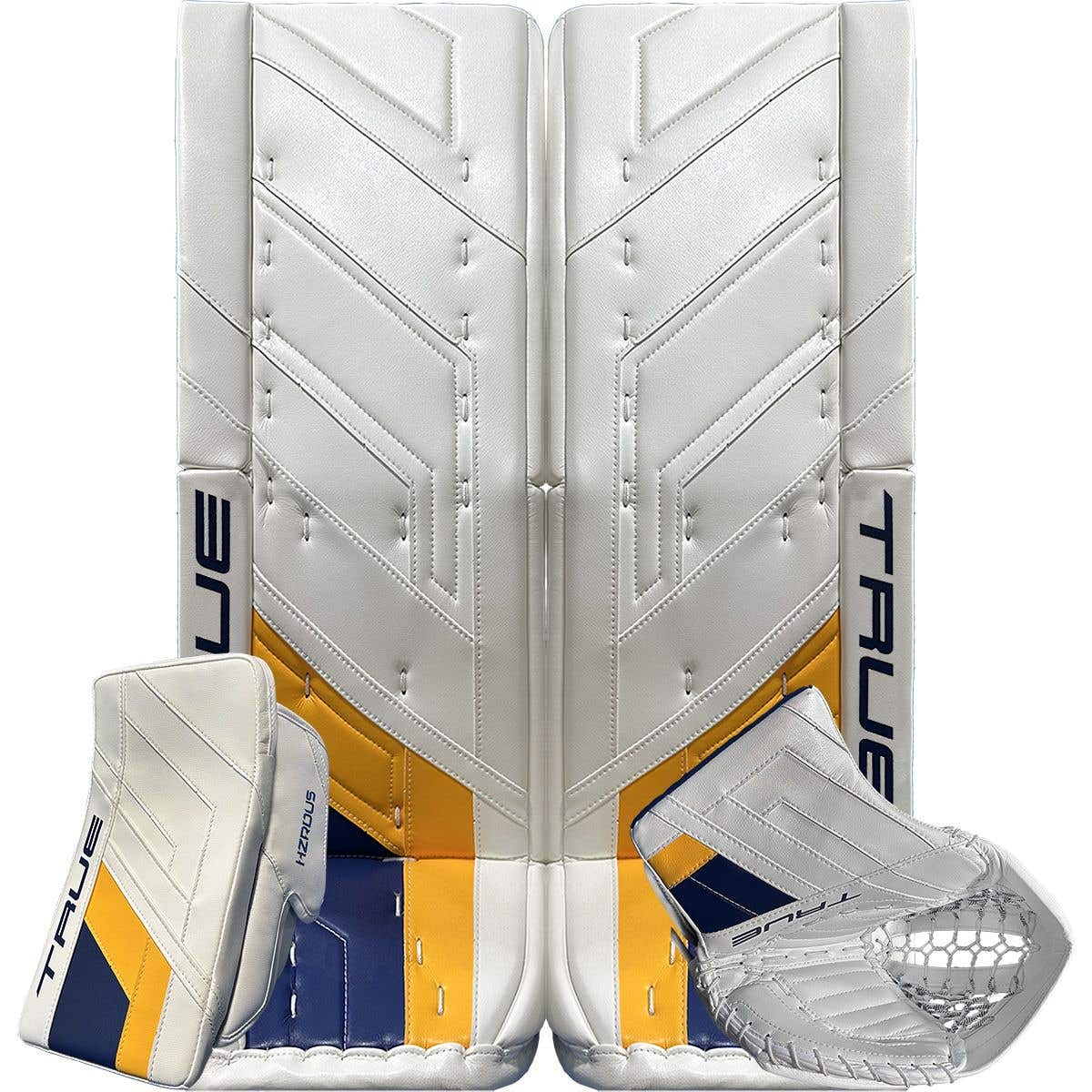True HZRDS PX4 W/ 600 Glove Pro Stock Comrie Buffalo Senior Goalie Equipment Combo (33+3)