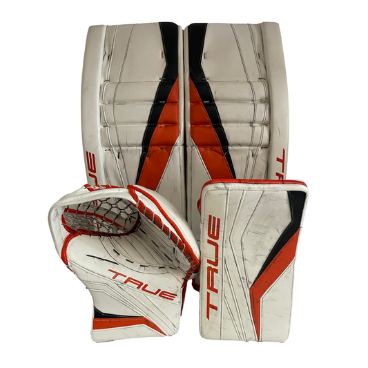  True L12.2 - Used Pro Stock Goalie Pad Full Set (White/Black/Orange)