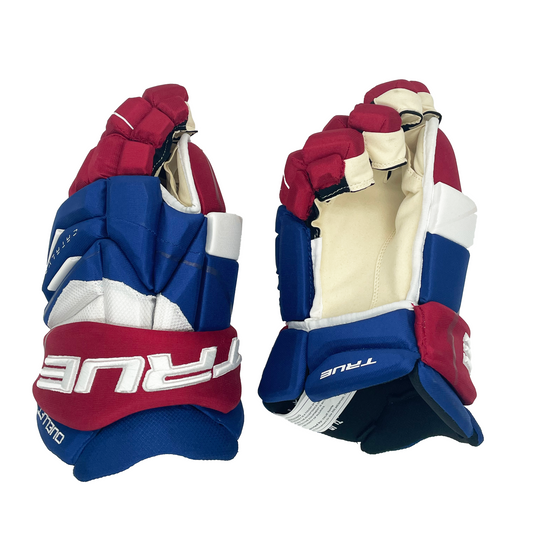  True Catalyst 9X - NHL Pro Stock Glove - Xavier Ouellet (Blue/Red/White)