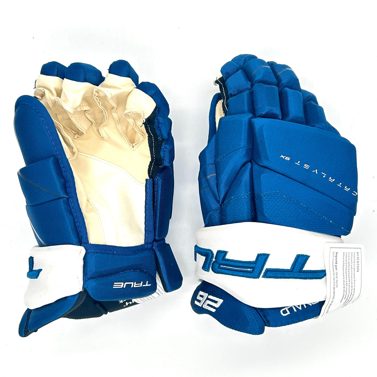  True Catalyst 9X - NHL Pro Stock Glove - Jacob Macdonald (Blue/White)