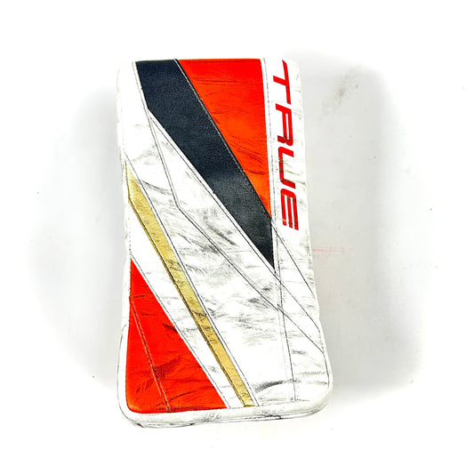  True L20.2 - Used Pro Stock Goalie Blocker (White/Black/Orange)